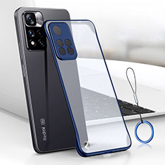 Coque Antichocs Rigide Transparente Crystal Etui Housse H01 pour Xiaomi Redmi Note 11 5G Bleu