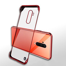 Coque Antichocs Rigide Transparente Crystal Etui Housse H02 pour OnePlus 7T Pro 5G Rouge
