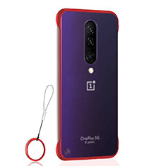 Coque Antichocs Rigide Transparente Crystal Etui Housse H02 pour OnePlus 8 Rouge