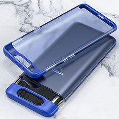 Coque Antichocs Rigide Transparente Crystal Etui Housse H02 pour Samsung Galaxy A90 4G Bleu
