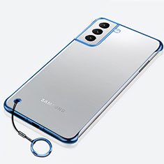 Coque Antichocs Rigide Transparente Crystal Etui Housse H02 pour Samsung Galaxy S22 Plus 5G Bleu
