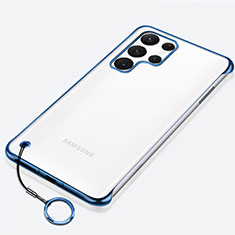 Coque Antichocs Rigide Transparente Crystal Etui Housse H02 pour Samsung Galaxy S24 Ultra 5G Bleu