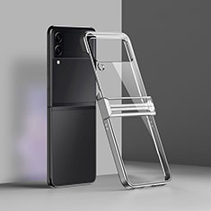 Coque Antichocs Rigide Transparente Crystal Etui Housse H02 pour Samsung Galaxy Z Flip3 5G Argent