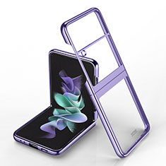 Coque Antichocs Rigide Transparente Crystal Etui Housse H02 pour Samsung Galaxy Z Flip4 5G Violet