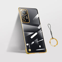 Coque Antichocs Rigide Transparente Crystal Etui Housse H02 pour Xiaomi Mi 12 Pro 5G Or
