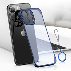 Coque Antichocs Rigide Transparente Crystal Etui Housse H03 pour Apple iPhone 15 Pro Bleu