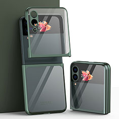 Coque Antichocs Rigide Transparente Crystal Etui Housse H03 pour Samsung Galaxy Z Flip3 5G Vert