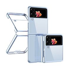 Coque Antichocs Rigide Transparente Crystal Etui Housse H03 pour Samsung Galaxy Z Flip4 5G Bleu