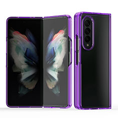 Coque Antichocs Rigide Transparente Crystal Etui Housse H03 pour Samsung Galaxy Z Fold3 5G Violet