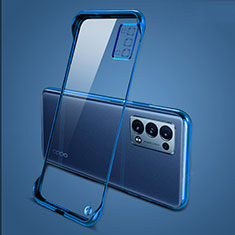 Coque Antichocs Rigide Transparente Crystal Etui Housse H04 pour Oppo Reno6 Pro+ Plus 5G Bleu