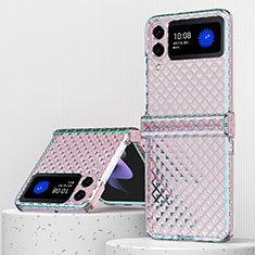 Coque Antichocs Rigide Transparente Crystal Etui Housse H04 pour Samsung Galaxy Z Flip3 5G Or Rose