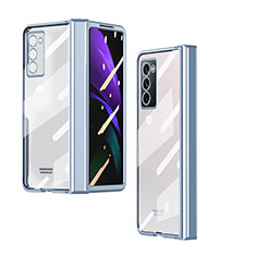 Coque Antichocs Rigide Transparente Crystal Etui Housse H04 pour Samsung Galaxy Z Fold2 5G Bleu