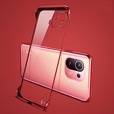 Coque Antichocs Rigide Transparente Crystal Etui Housse H04 pour Xiaomi Mi 11 Pro 5G Rouge