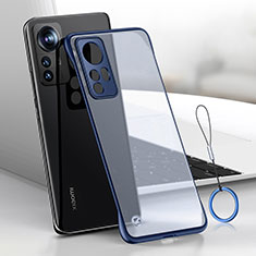 Coque Antichocs Rigide Transparente Crystal Etui Housse H04 pour Xiaomi Mi 12S Pro 5G Bleu