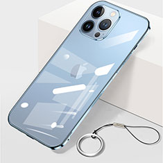 Coque Antichocs Rigide Transparente Crystal Etui Housse H09 pour Apple iPhone 13 Pro Max Bleu