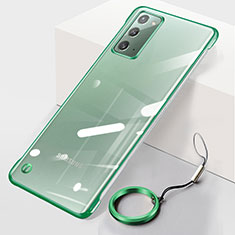 Coque Antichocs Rigide Transparente Crystal Etui Housse JS1 pour Samsung Galaxy Note 20 5G Vert