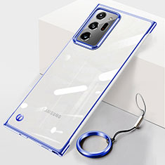 Coque Antichocs Rigide Transparente Crystal Etui Housse JS1 pour Samsung Galaxy Note 20 Ultra 5G Bleu
