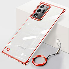 Coque Antichocs Rigide Transparente Crystal Etui Housse JS1 pour Samsung Galaxy Note 20 Ultra 5G Rouge
