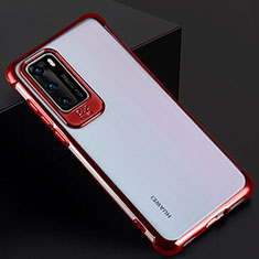 Coque Antichocs Rigide Transparente Crystal Etui Housse N01 pour Huawei P40 Rouge