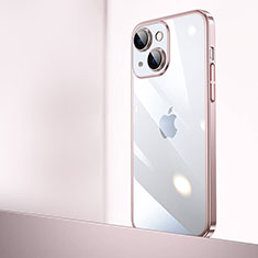 Coque Antichocs Rigide Transparente Crystal Etui Housse QC2 pour Apple iPhone 13 Or Rose