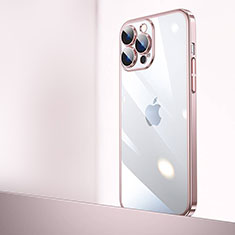 Coque Antichocs Rigide Transparente Crystal Etui Housse QC2 pour Apple iPhone 13 Pro Or Rose