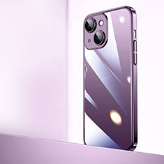 Coque Antichocs Rigide Transparente Crystal Etui Housse QC2 pour Apple iPhone 15 Plus Violet