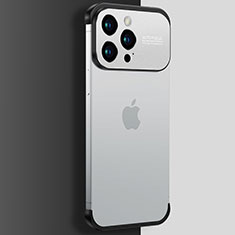 Coque Antichocs Rigide Transparente Crystal Etui Housse QC3 pour Apple iPhone 14 Pro Max Argent