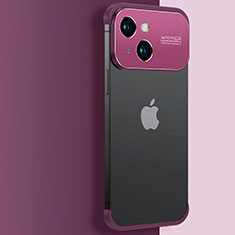 Coque Antichocs Rigide Transparente Crystal Etui Housse QC3 pour Apple iPhone 15 Rouge