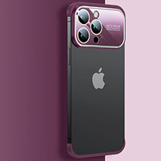 Coque Antichocs Rigide Transparente Crystal Etui Housse QC4 pour Apple iPhone 13 Pro Max Vin Rouge