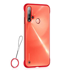 Coque Antichocs Rigide Transparente Crystal Etui Housse S01 pour Huawei P20 Lite (2019) Rouge