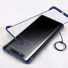 Coque Antichocs Rigide Transparente Crystal Etui Housse S01 pour Samsung Galaxy A90 4G Bleu