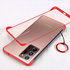 Coque Antichocs Rigide Transparente Crystal Etui Housse S01 pour Samsung Galaxy Note 20 Ultra 5G Rouge