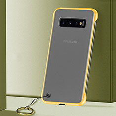 Coque Antichocs Rigide Transparente Crystal Etui Housse S01 pour Samsung Galaxy S10 Plus Jaune