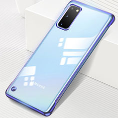 Coque Antichocs Rigide Transparente Crystal Etui Housse S01 pour Samsung Galaxy S20 5G Bleu