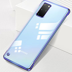 Coque Antichocs Rigide Transparente Crystal Etui Housse S01 pour Samsung Galaxy S20 Plus 5G Bleu