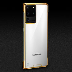 Coque Antichocs Rigide Transparente Crystal Etui Housse S01 pour Samsung Galaxy S20 Ultra 5G Or