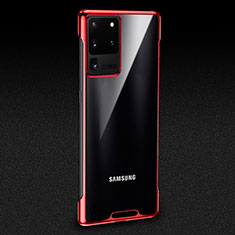 Coque Antichocs Rigide Transparente Crystal Etui Housse S01 pour Samsung Galaxy S20 Ultra 5G Rouge