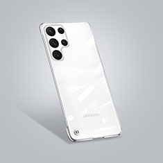 Coque Antichocs Rigide Transparente Crystal Etui Housse S01 pour Samsung Galaxy S22 Ultra 5G Argent