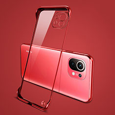 Coque Antichocs Rigide Transparente Crystal Etui Housse S01 pour Xiaomi Mi 11 Lite 4G Rouge