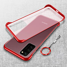 Coque Antichocs Rigide Transparente Crystal Etui Housse S02 pour Huawei Honor V30 5G Rouge