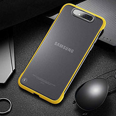 Coque Antichocs Rigide Transparente Crystal Etui Housse S02 pour Samsung Galaxy A90 4G Jaune