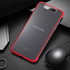 Coque Antichocs Rigide Transparente Crystal Etui Housse S02 pour Samsung Galaxy A90 4G Rouge