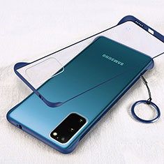 Coque Antichocs Rigide Transparente Crystal Etui Housse S02 pour Samsung Galaxy S20 5G Bleu