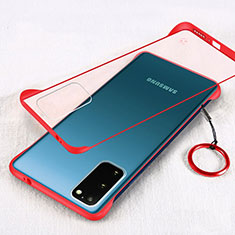 Coque Antichocs Rigide Transparente Crystal Etui Housse S02 pour Samsung Galaxy S20 Rouge