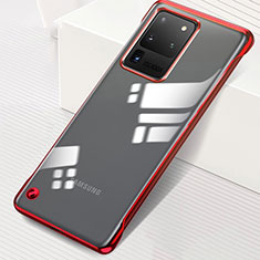 Coque Antichocs Rigide Transparente Crystal Etui Housse S02 pour Samsung Galaxy S20 Ultra 5G Rouge
