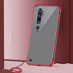 Coque Antichocs Rigide Transparente Crystal Etui Housse S02 pour Xiaomi Mi Note 10 Pro Rouge