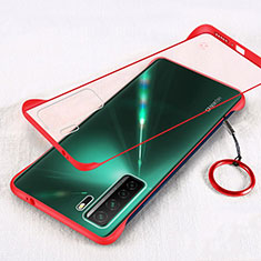 Coque Antichocs Rigide Transparente Crystal Etui Housse S03 pour Huawei Nova 7 SE 5G Rouge