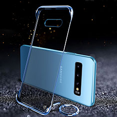 Coque Antichocs Rigide Transparente Crystal Etui Housse S03 pour Samsung Galaxy S10 Plus Bleu