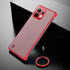 Coque Antichocs Rigide Transparente Crystal Etui Housse S03 pour Xiaomi Mi 11 Lite 4G Rouge
