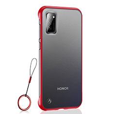 Coque Antichocs Rigide Transparente Crystal Etui Housse S04 pour Huawei Honor V30 5G Rouge